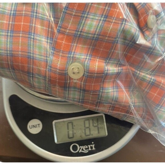 Ralph Lauren Shirt Mens Large Orange Checks Plaid Button‎ Down Pony Logo Blake - Picture 11 of 12